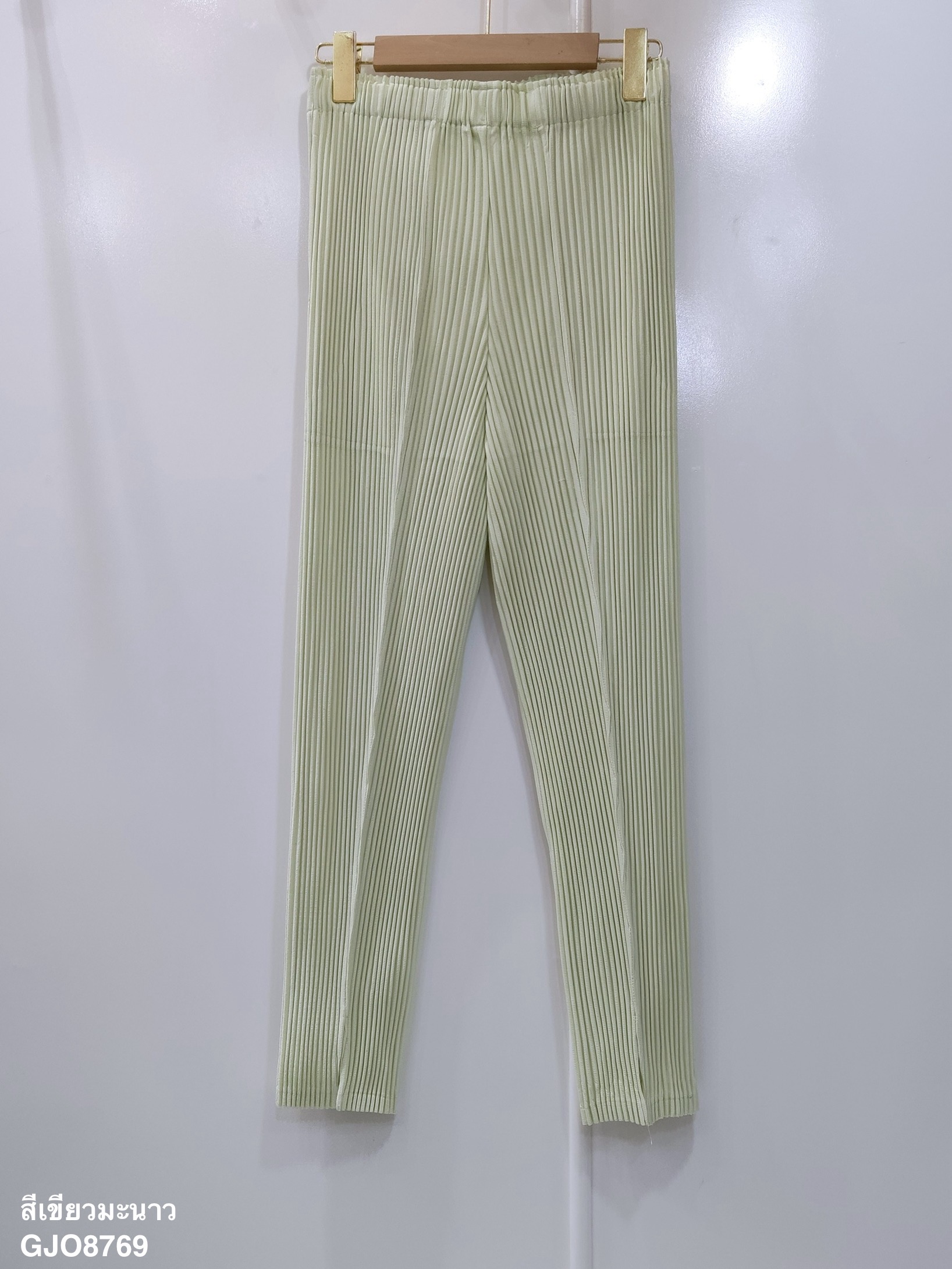 ยาว36,37นิ้ว!! 2MUAY รุ่น GJO8769 กางเกงผ้าหนาอัดพลีท THICK SLIM SPILT FRONT PLEATED PANTS 14 สี FREE SIZE