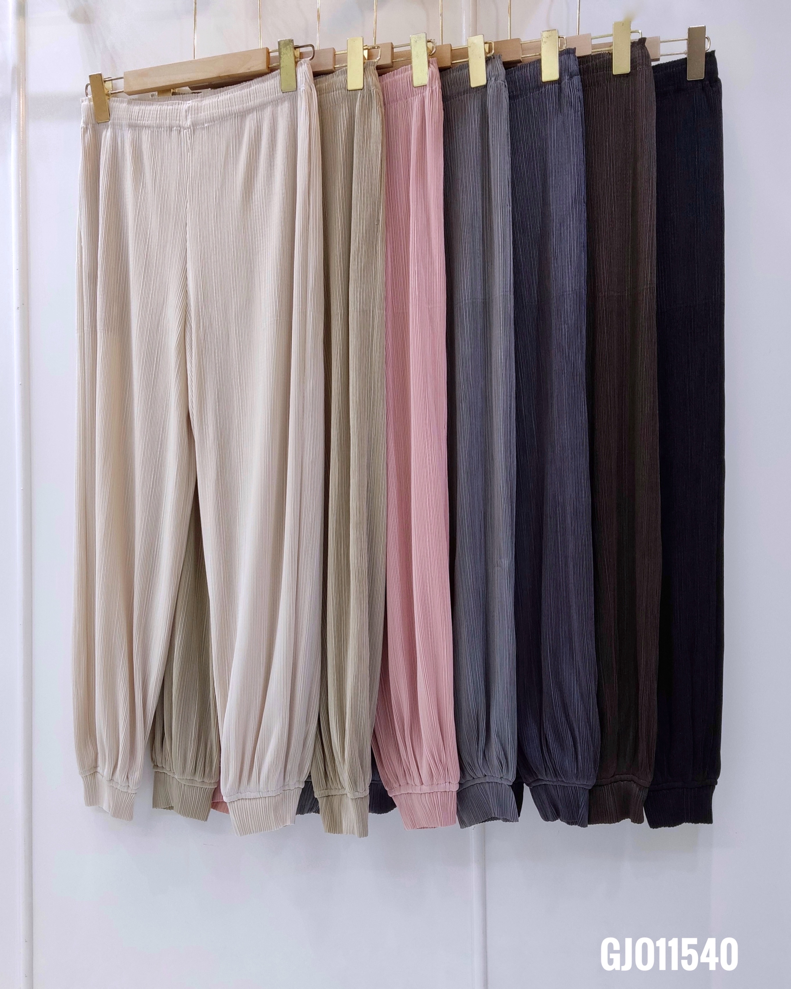 ยาว 36.5 นิ้ว!! 2MUAY รุ่น GJO11540 กางเกงพลีทคุณภาพ JOGGER PLEATED PANTS 7 สี FREE SIZE