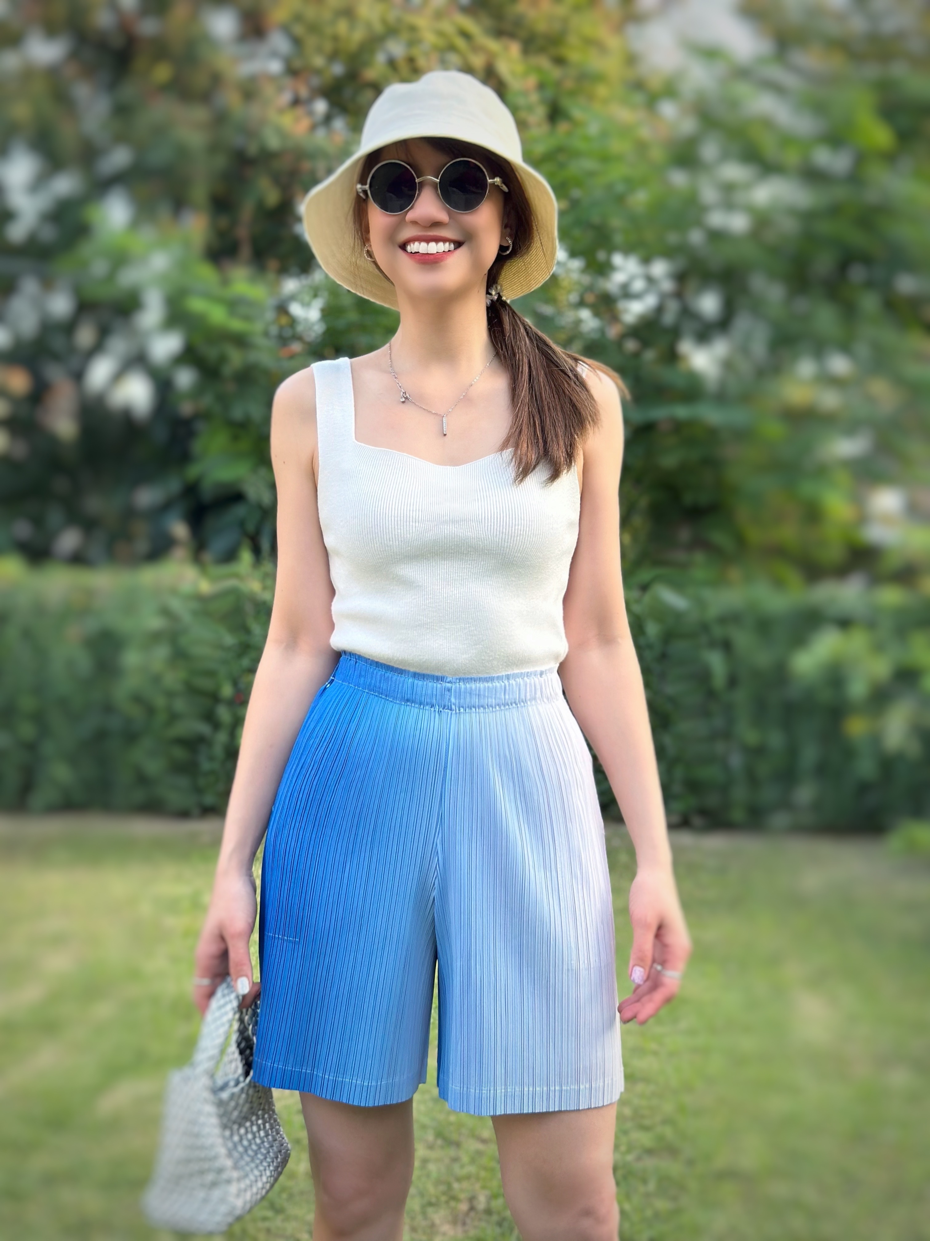 ปรับราคาลง20%!! 2MUAY รุ่น GJO7718-9 กางเกงพลีทคุณภาพ GRADIENT SHORT PLEATED PANTS 4 สี FREE SIZE