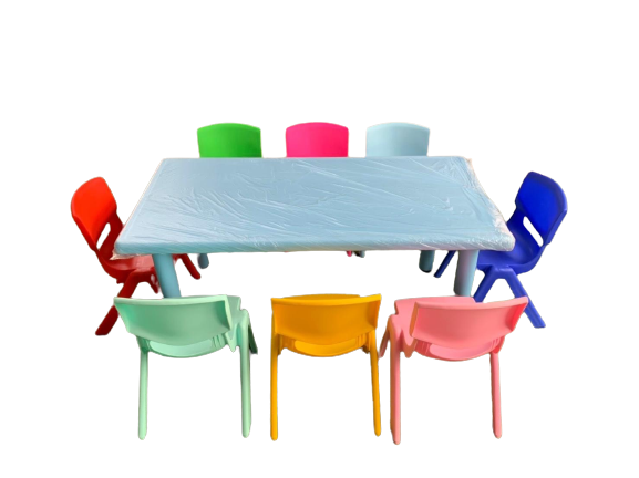 ชุดโต๊ะสี่เหลี่ยมผืนผ้าพร้อมเก้าอี้6ตัว ,โต๊ะนักเรียน ขาเหล็ก,ชุดโต๊ะพร้อมเก้าอี้, ปรับระดับได้พร้อมส่ง สำหรับเด็ก อนุบาล โรงเรียน เนอสเซอรี่ ศูนย์พัฒนาเด็กเล็ก