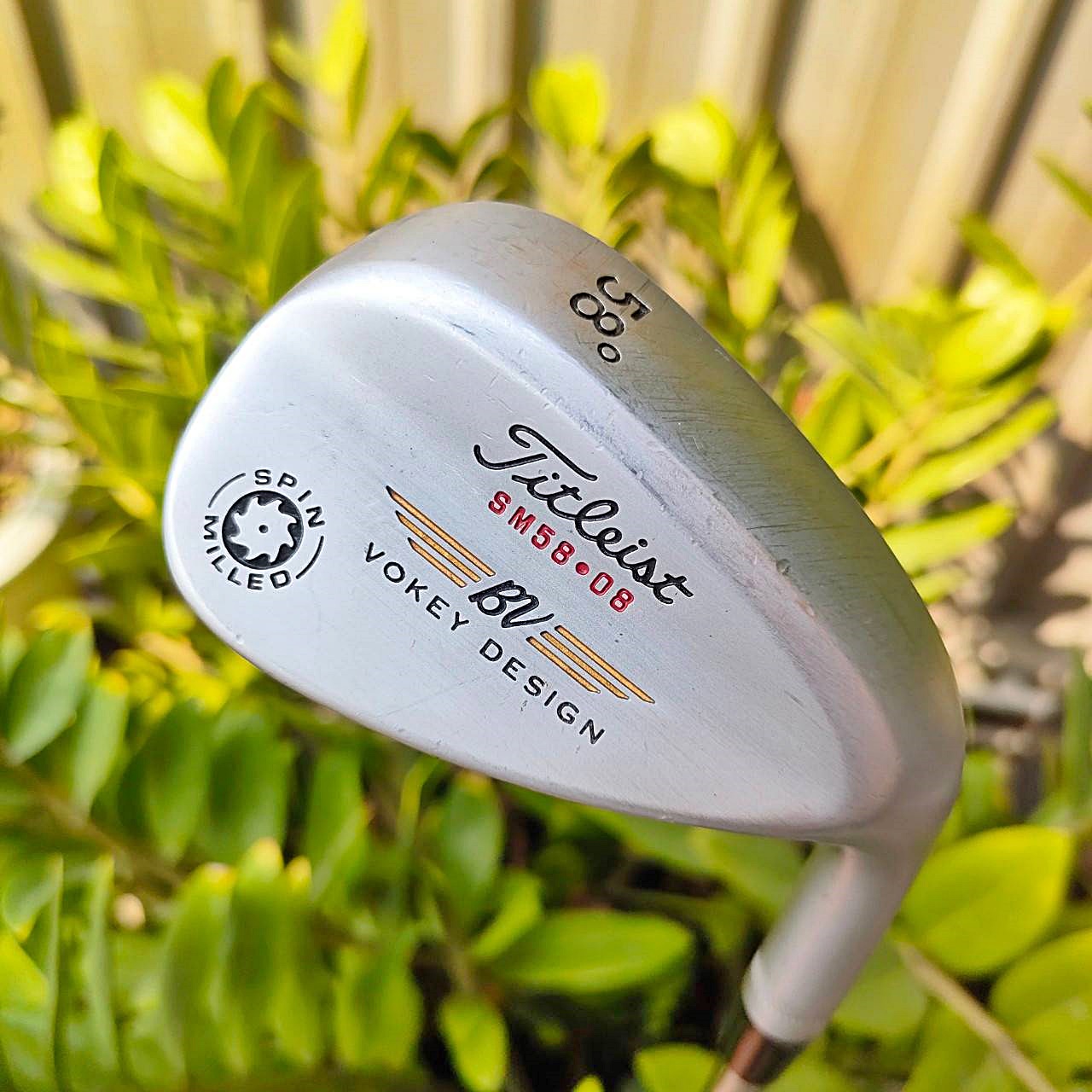 WEDGE TITLELIST BV VOKEY DESIGN SPIN MILLED องศา 58 เบาท์ 08 ก้าน DYNAMIC GOLD X100 ร่องคมลึก SPIN MILLED สวยมาก กัดลูกโหดขั้นเทพ WEDGE อันดับ 1 ไม้กอล์ฟพรีเมี่ยมมือสอง ของแท้ By NakaraLuxurious