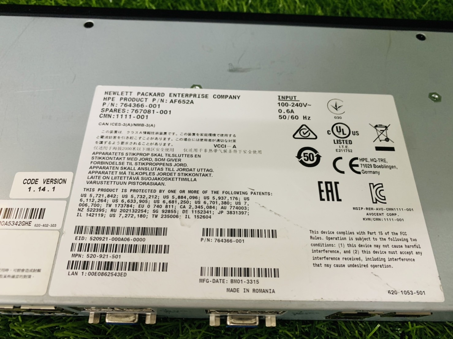 HP 0x2 16-Ports G3 Kvm Console Switch - AF652A อุปกรณ์เน็ตเวิร์ก