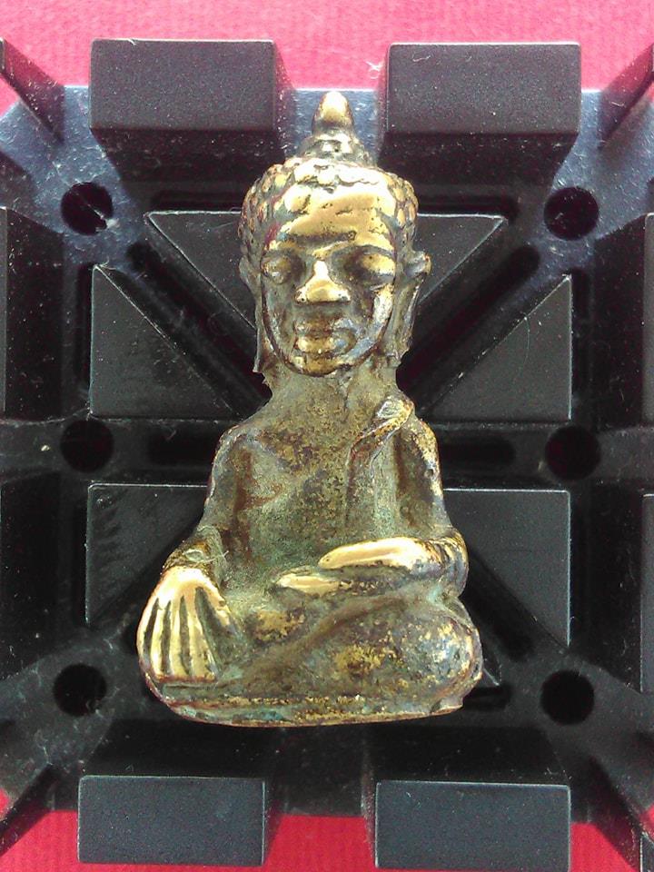 (ขายแล้ว) พระกรุนาคาม ปางสะดุ้ง เนื้อสัมริดขันลงหิน 1200