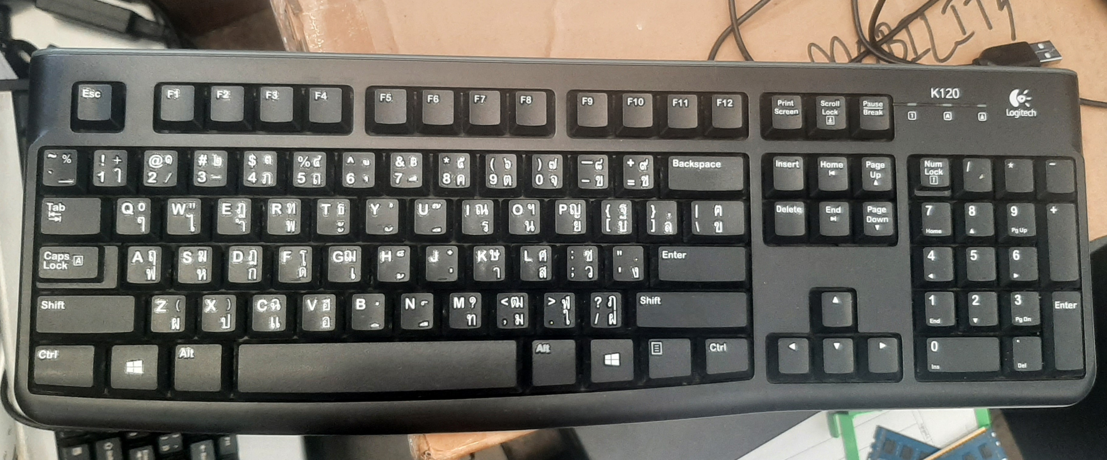 Keyboard Thai มีสาย Logitech USB Keyboard K120 มือสอง สภาพดี ประกันร้าน 7 วัน