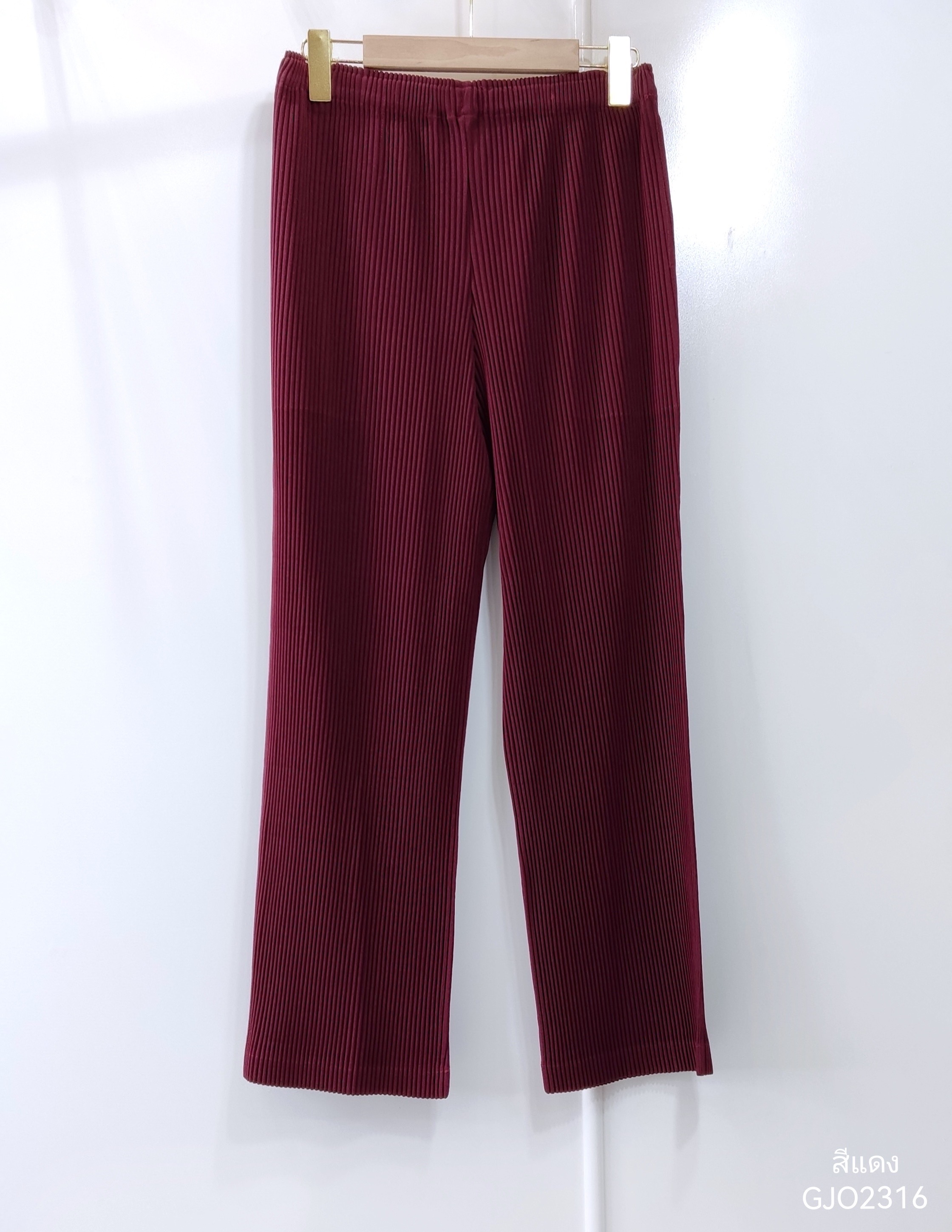ยาว 36 นิ้ว 2MUAY รุ่น GJO2316 กางเกงผู้หญิง กางเกงพลีทคุณภาพ THICK STRAIGHT PLEATED PANTS 9 สี FREE SIZE