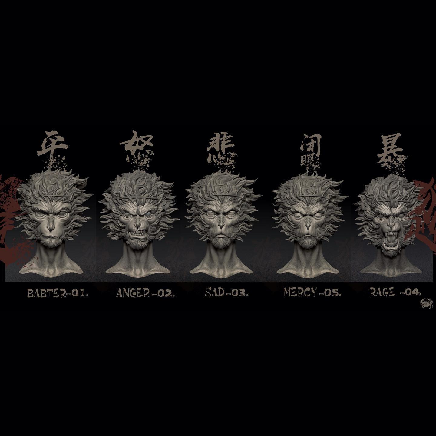 [พร้อมส่ง ] c.tudio 1/12 : Wukong custom Head เวอร์ชั่นหัวดิบไม่ลงสี - มีให้เลือก 4 แบบ