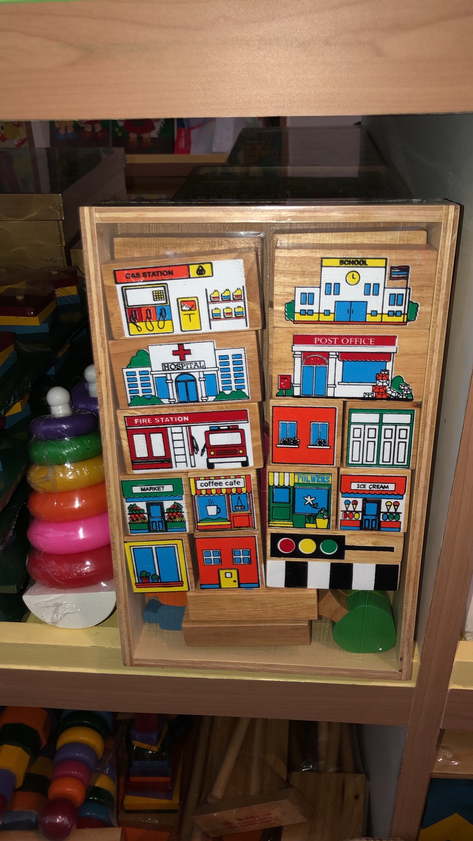 บล็อกสร้างเมือง 35 ชิ้น , บล็อค ของเล่นไม้, ของเล่นเสริมพัฒนาการ, ของเล่นเด็กอนุบาล, สื่อการสอนเด็กอนุบาล