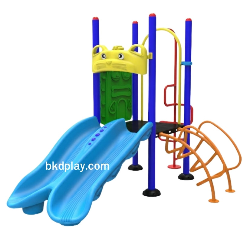ชุดหอสไลด์-ปีนป่ายอนุบาล-6 เครื่องเล่นสนามกลางแจ้ง เครื่องเล่นสนามเหล็กพร้อมเครื่องออกกำลังกายเด็ก สั่งผลิต 10-20 วัน ขนาด180x290x200 ซม.