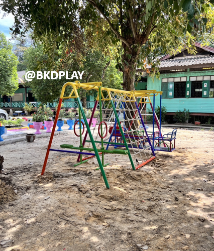 เครื่องเล่นสนามกลางแจ้ง ชุดรวมรถไฟ, ประกอบด้วยสไลเดอร์รถไฟโยกปีนป่ายและชิงช้าม้าโยก OutdoorPlayground,ผลิตเครื่องเล่นสนาม,เครื่องเล่นงบสพฐ.ประชารัฐ ราคาโรงงาน