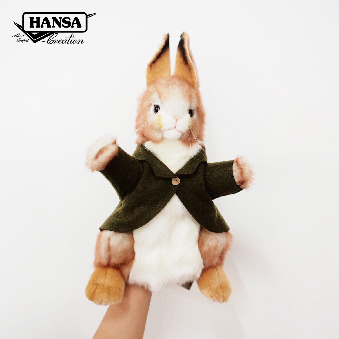 8351 Bunny Puppet w/ Green Coat