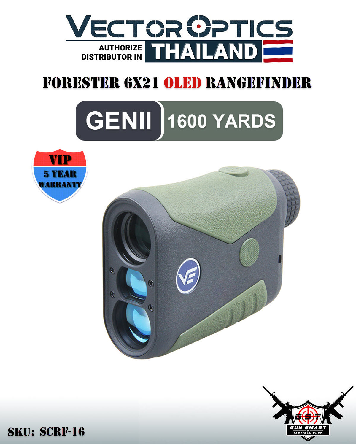 FORESTER 6X21 OLED RANGEFINDER GENII (1600 YARDS)