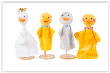 หุ่นมือ ชุดลูกเป็ดขี้เหร่ เล่านิทาน ราคาไม่รวมที่ตั้งหุ่น ของเล่นเสริมพัฒนาการ ,ของเล่นเสริมทักษะ,ของเล่นเด็ก, สื่อการสอนอนุบาล