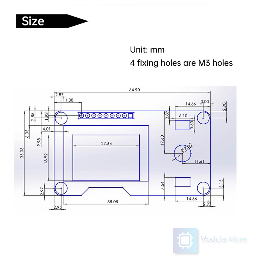 โมดูลจอพร้อมปุ่ม knob 0.96/1.3 Inch OLED Display Screen With EC11 Rotary Encoder Module IIC Interface