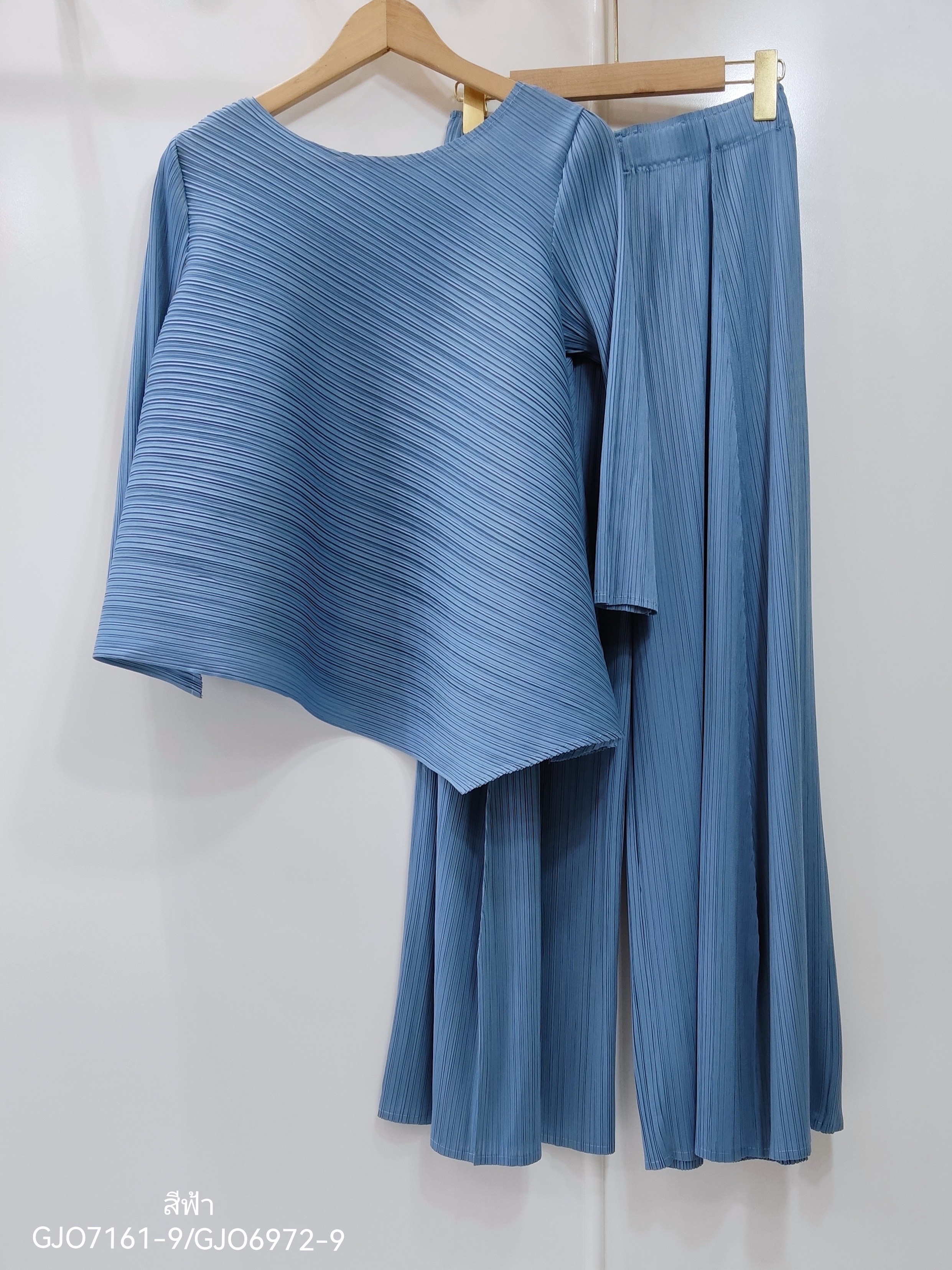 กก ยาว 37.5นิ้ว 2MUAY รุ่น GJO7161 / GJO6972 ASYMMETRIC PLEATED SET ชุดอัดพลีท เซ็ตพลีทคุณภาพ 5สี FREE SIZE