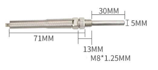 เทอร์โมคัปเปิ้ล Thermocouple Type K ยาว 1 เมตร หัววัดยาว 30mm