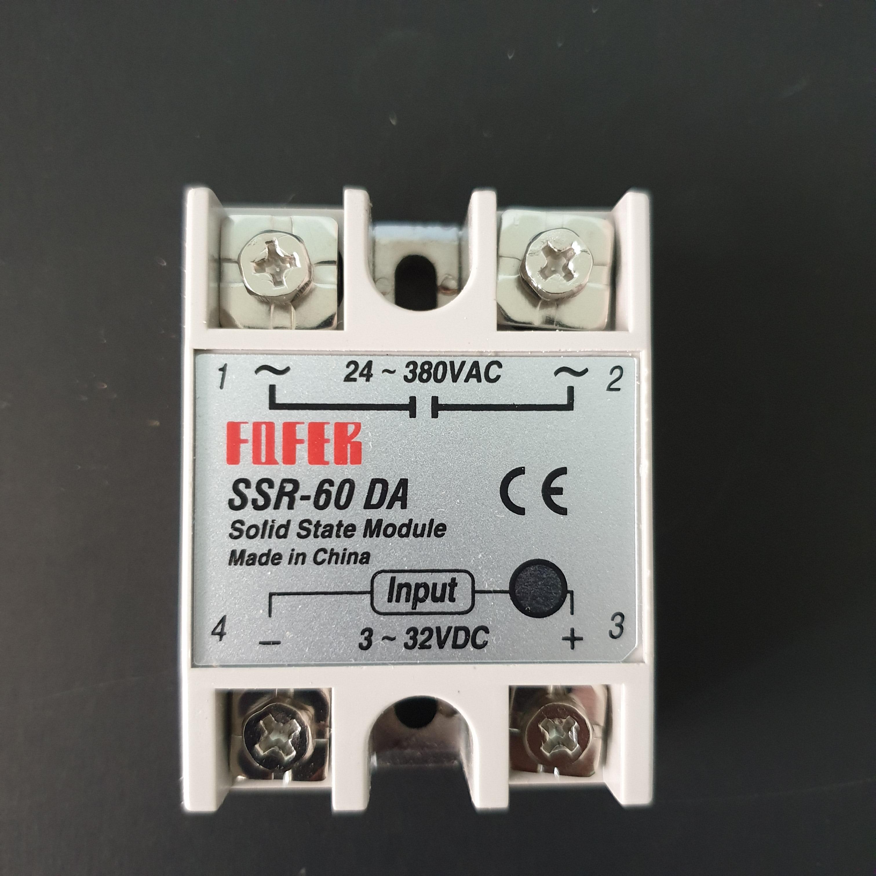 โมดูลตัดต่อวงจร โซลิดสเตตรีเลย์ 60A Solid state Relay SSR-60DA