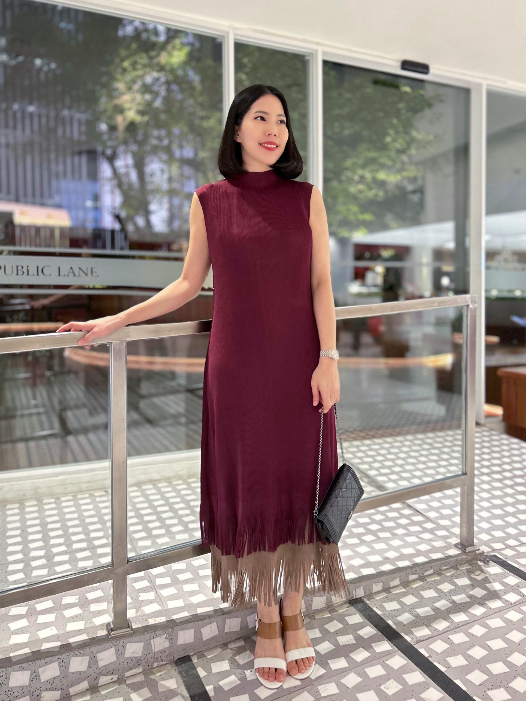 2MUAY รุ่น GJO11168 เดรสพลีทคุณภาพ SLEEVELESS LAYER FRINGE PLEATED DRESS 5 สี FREE SIZE