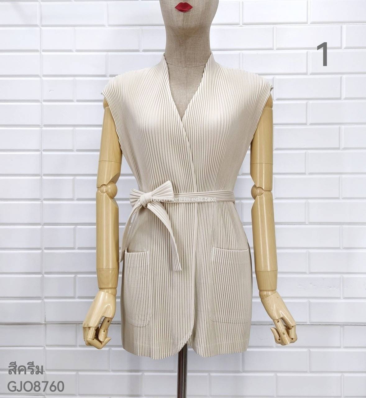 2MUAY รุ่น GJO8760 THICK WAIST TIE PLEAT CARDIGAN เสื้อคลุมผู้หญิง เสื้อคลุมพลีทคุณภาพ 8สี FREE SIZE