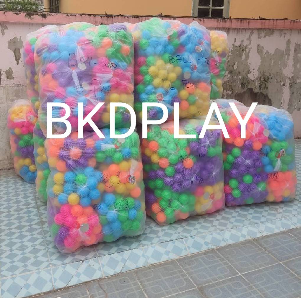 ลูกบอลบ้านบอล มี มอก.ลูกบอล7.5ซม. คละสี สีสดใส ราคาต่อ100 ลูก ลูกบอลบ่อบอล (3นิ้ว) ลูกบอลในห้าง พลาสติกหนา ทนทาน สีสดสวย