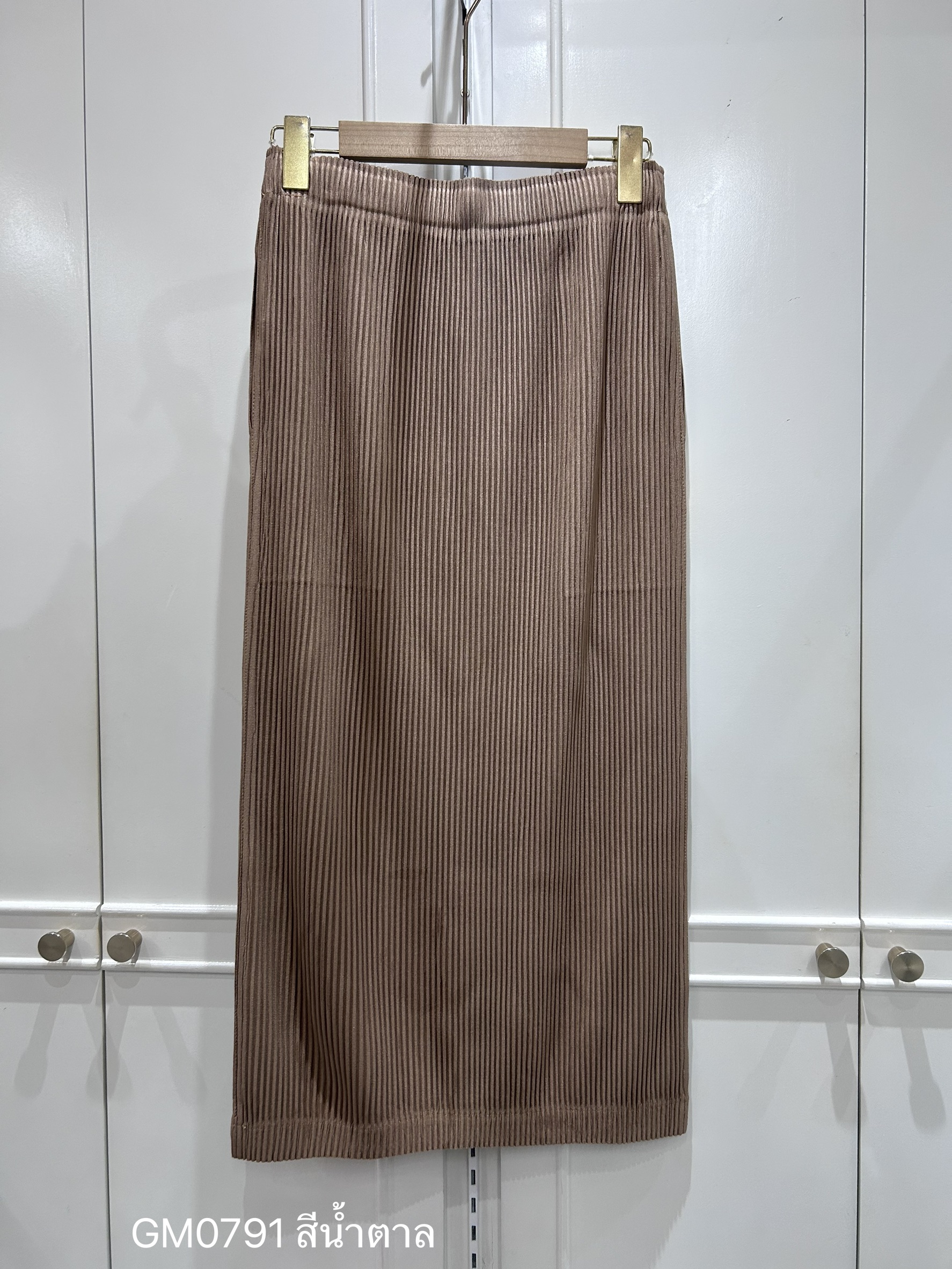ยาว 32นิ้ว!! 2MUAY GM0791 กระโปรงอัดพลีทผ้าหนาทรงสอบ ไม่มีผ่า THICK PENCIL PLEATED SKIRT 11 สี FREE SIZE
