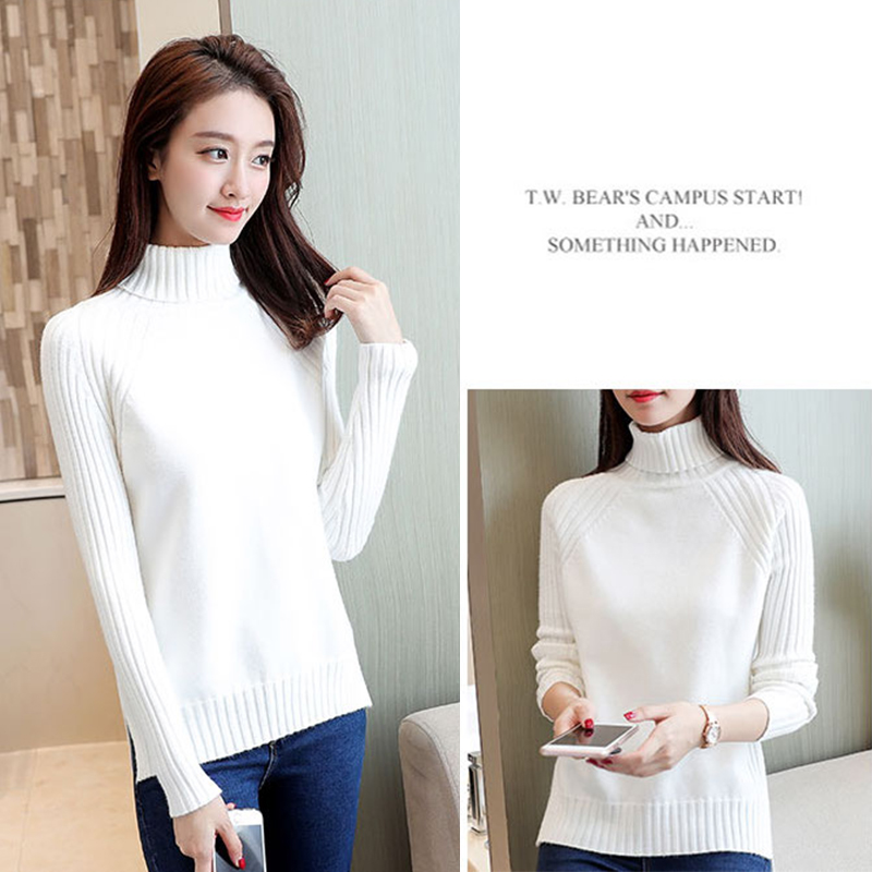เสื้อคอเต่า เสื้อไหมพรม สเวตเตอร์เนื้อผ้าทอหนานุ่ม ใส่สบายไม่คัน (มี 5 สี)