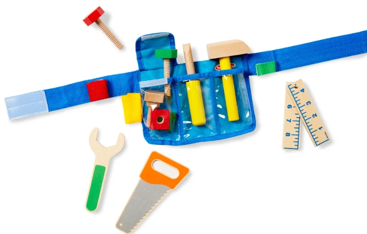ชุดกระเป๋าเครื่องมือช่างแบบพกพา ส่งเสริมทักษะในเรื่องการนับ การเรียงลำดับ Deluxe Tool Belt Set Melissa&Doug, ของเล่นเสริมพัฒนาการ, ของเล่น