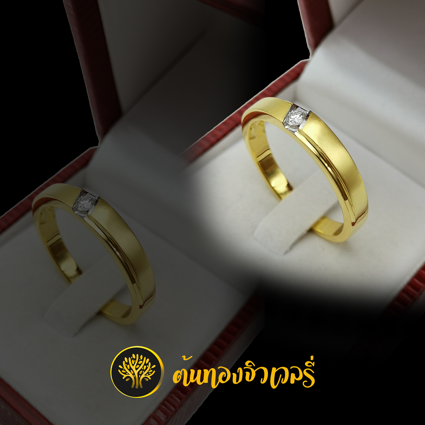 แหวนทองฝังเพชร เม็ดเดียว งานเรียบๆ ฝังเพชรเม็ดเดียวก็สวยได้เหมือนกันนะครับ