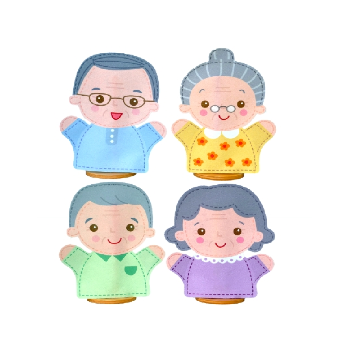 หุ่นมือ ชุดครอบครัว ปู่ ย่า ตา ยาย (ชุดเล็ก)ราคายังไม่รวามที่ตั้งหุ่น ของเล่นเสริมทักษะ,ของเล่นเด็ก, สื่อการสอนอนุบาล