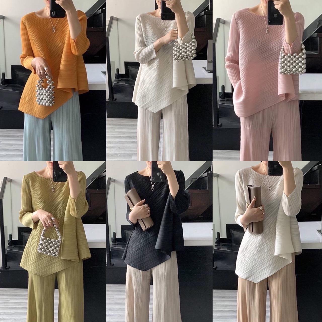อก 38 นิ้ว 2MUAY รุ่น GJO7161 เสื้อพลีทงานคุณภาพ เสื้อผู้หญิง 13สี FREE SIZE HALF SLEEVE ASYMMETRIC PLEATED TOP