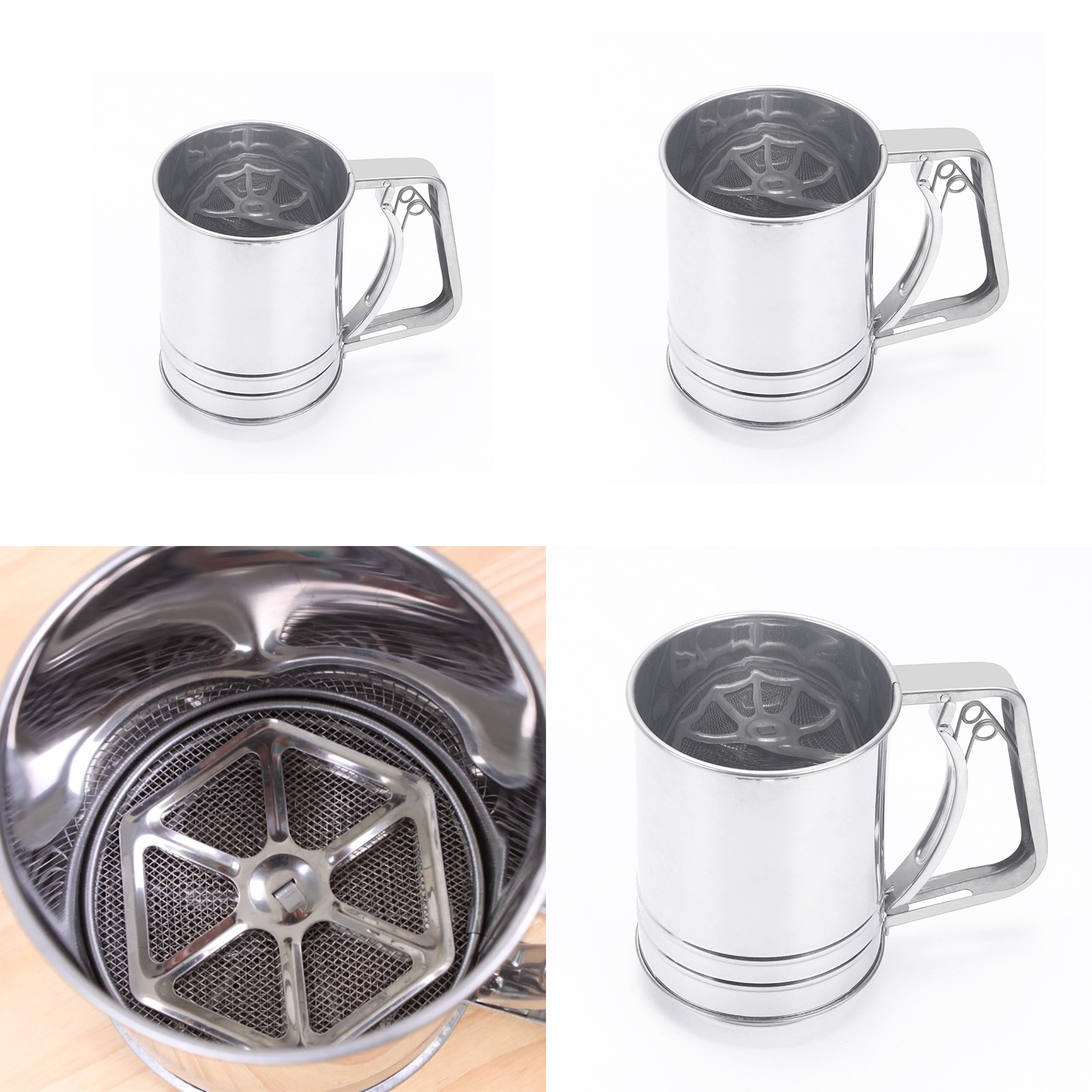 กระปุกโรยแป้ง / กระบอกร่อนสแตนเลส โรยผงโกโก้ แต่งหน้าลาเต้ เค้ก โรยนวนแป้งขนมปัง น้ำหนักเบา ราคาถูก