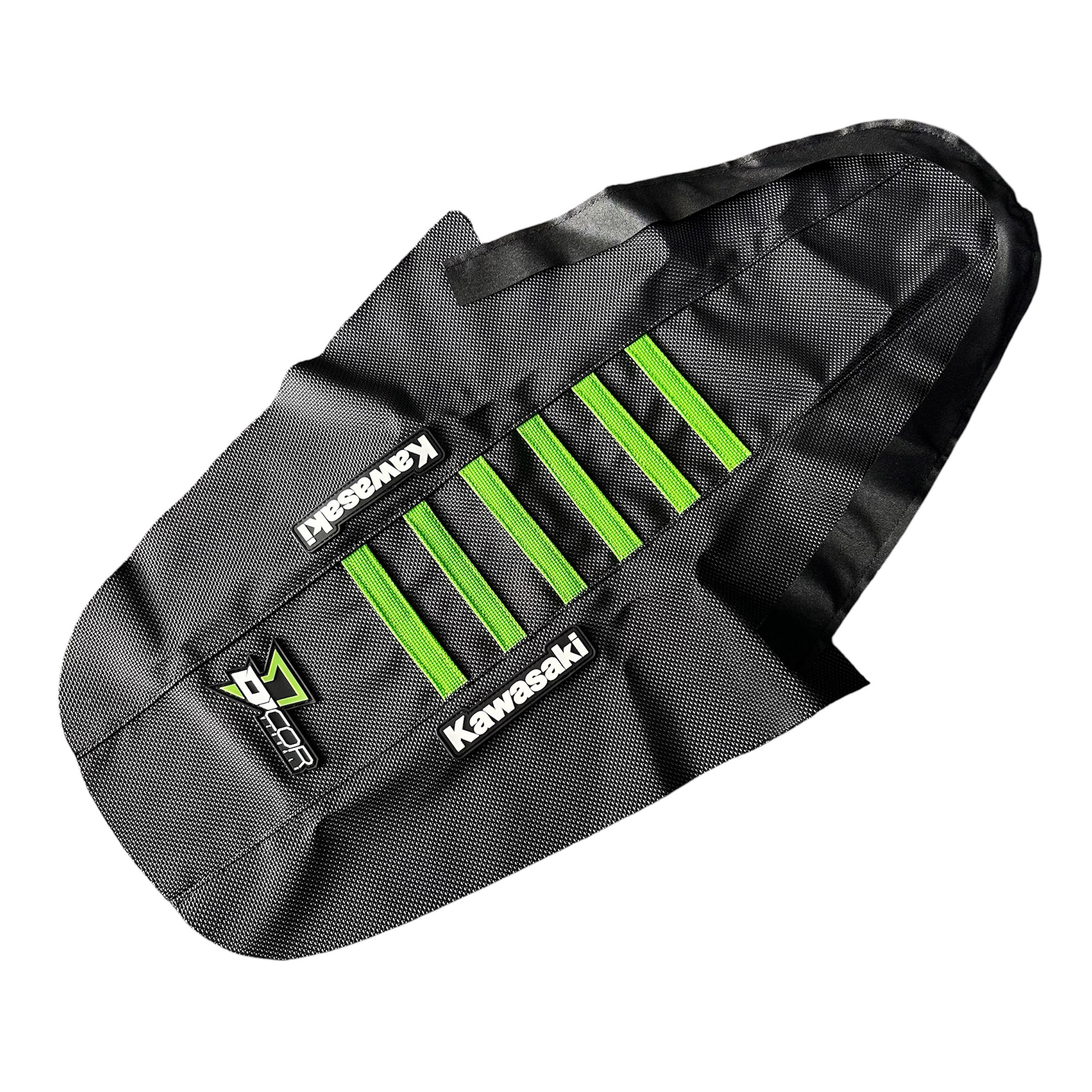 ผ้าเบาะ Dcor Visuals Seat cover Black, w/Green ribs - KX250F 21-25, KX250X 21-25, KX450F 20-25