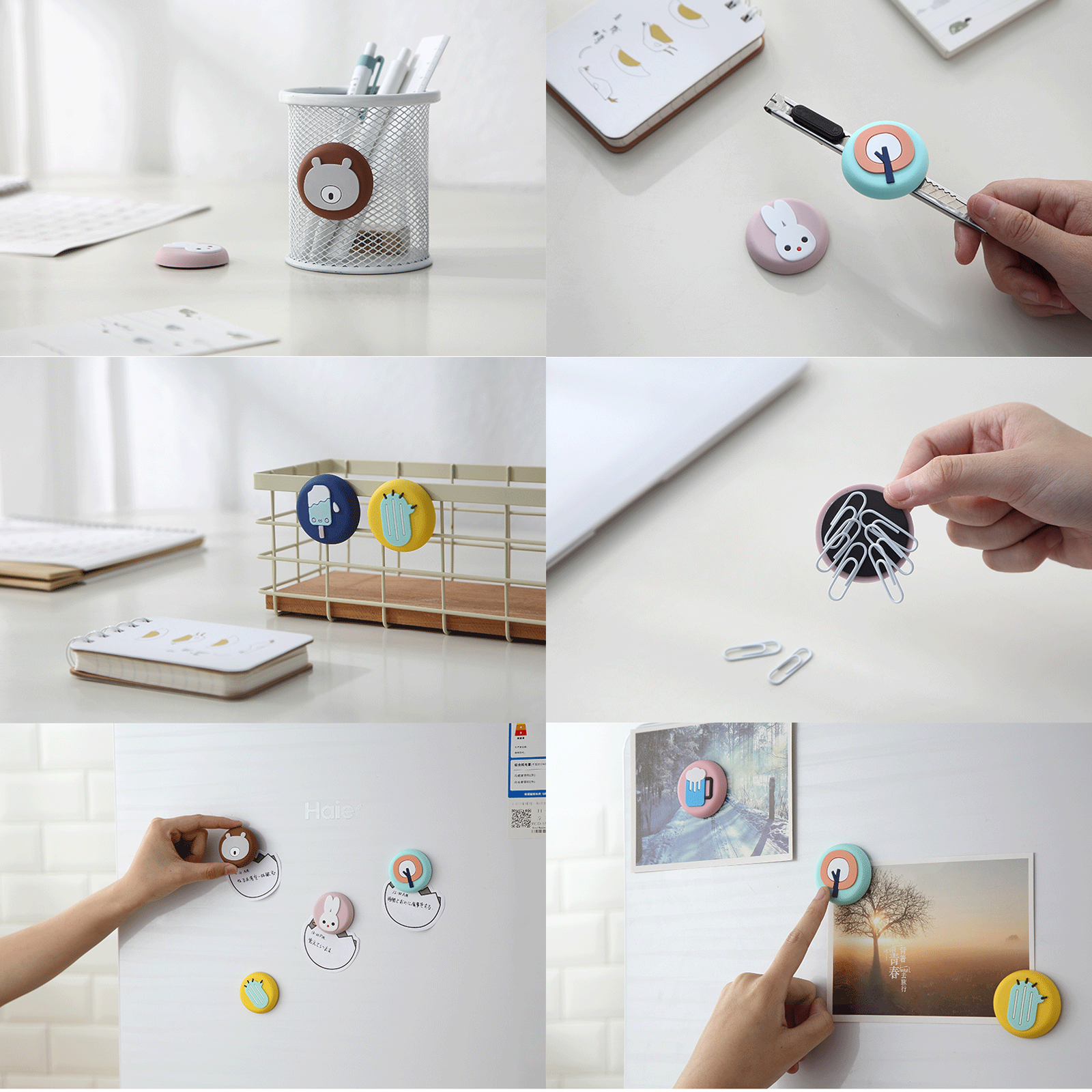 แม็กเน็ตติดตู้เย็น แม็คเน็ต ลายการ์ตูน น่ารัก ซิลิโคน แผ่นแม่เหล็ก