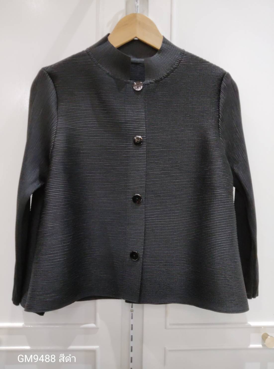 อก42 (ทรงเล็ก) 2MUAY GM9488 เสื้ออัดพลีทคอปกแมนดาริน กระดุมผ่าหน้า แขนยาว LONG SLEEVE PLEATED TOP 7 สี FREE SIZE