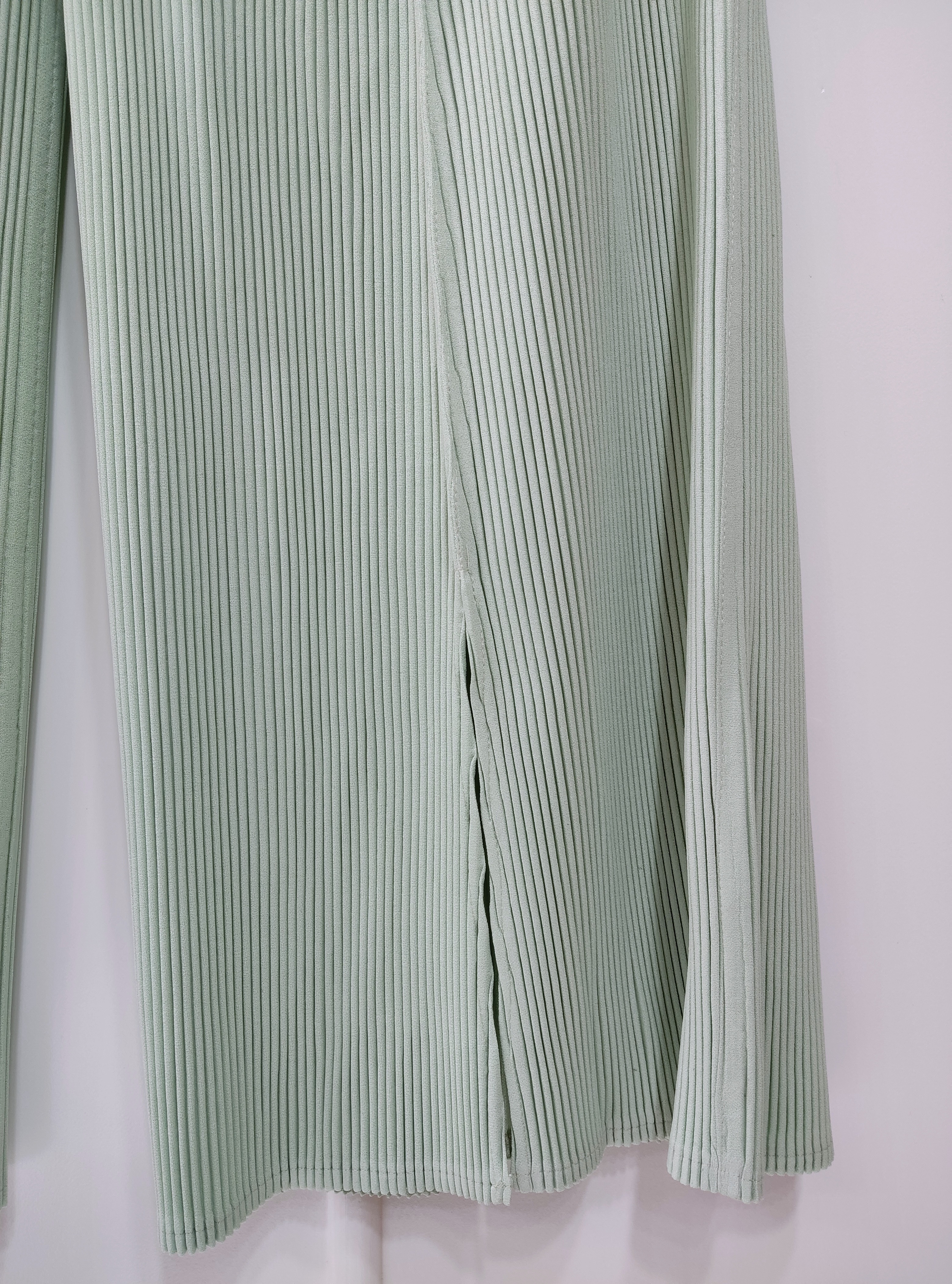 ยาว 37 นิ้ว 2MUAY รุ่น GJO3435 กางเกงพลีทคุณภาพ THICK WIDE LEG SPLIT FRONT PLEATED PANTS 10 สี FREE SIZE