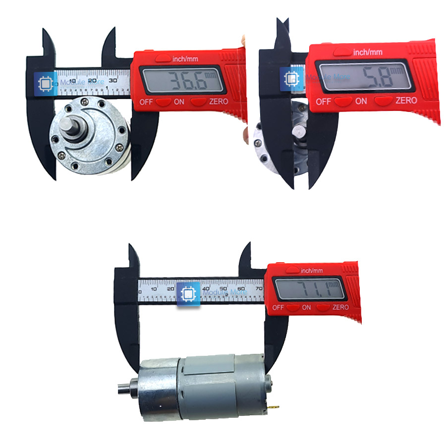 Geared DC Motor 12v / 24v with 6mm shaft for 4WD Smart Car, Balancing Robot.