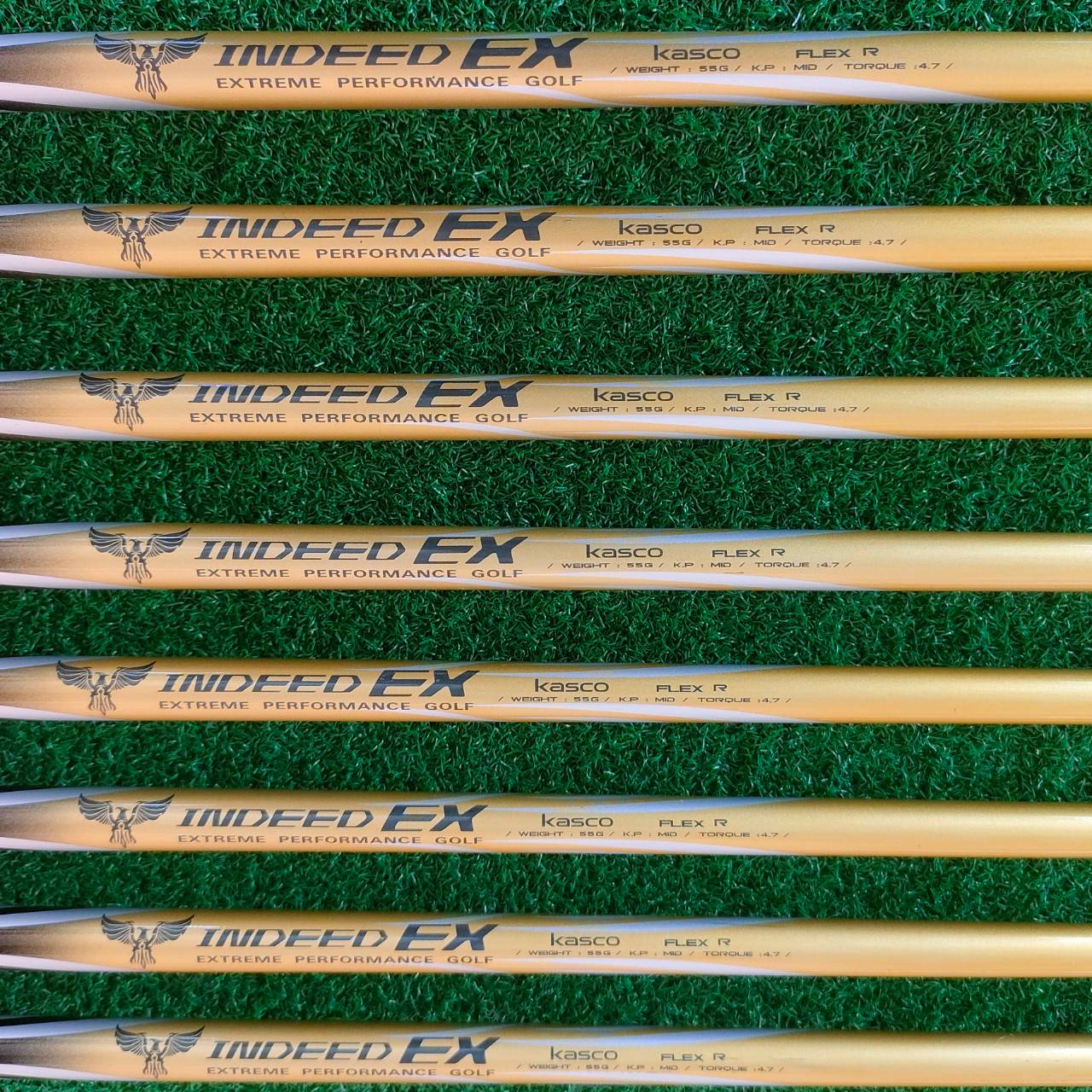 ชุดเหล็ก KASCO INDEED EX มีเหล็ก 5-9 เเละ PW AW SW ก้าน INDEED EX FLEX R ชุดพรีเมี่ยมสูงสุดของ KASCO หน้า MARAGING เด้งสุดขีด