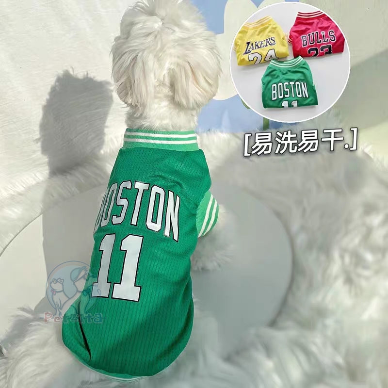 🇹🇭พร้อมส่ง🇹🇭 เสื้อลายทีมบาสผ้ารูตาข่าย 6 สี ใส่สบายเวอร์ for pet สุนัข หมา แมว