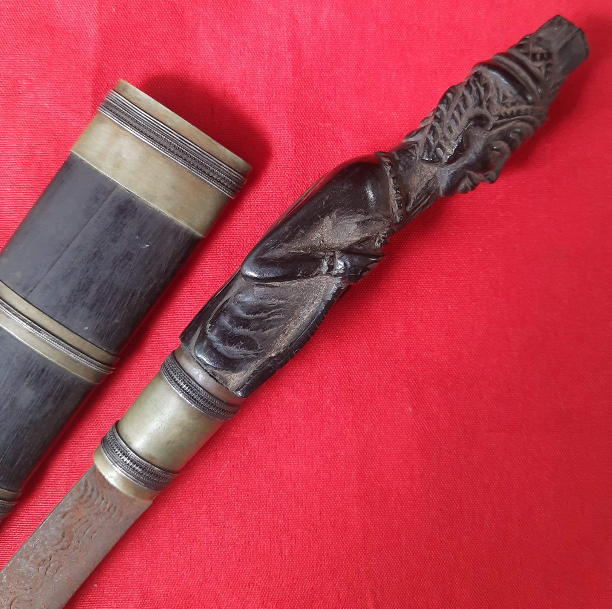 โปรไฟลุก🔥 โปรไฟลุก🔥 มีดหมอ ด้ามไม้ พญางิ้วดำ แกะสลัก พ่อแก่