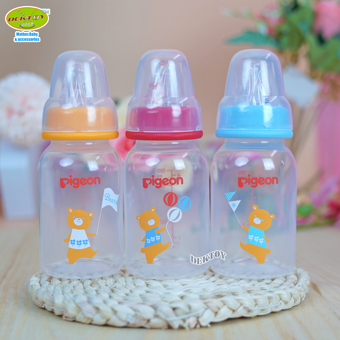 NEW CORO 4 ออนซ์เดี่ยว Pigeon พีเจ้น ขวดนมพีเจ้น PP 4 ออนซ์ ลายโคโร่ คอมาตรฐาน พร้อมจุกนมคลาสสิค size S