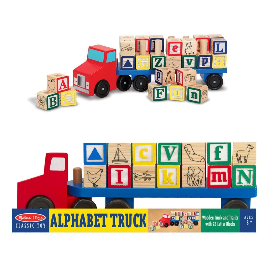 รถบล๊อกไม้ A-Z มีทั้งอักษณเล็กและอักษรใหญ่ Melissa & Doug Alphabet Truck รุ่น5175 ของเล่นเสริมพัฒนาการเด็ก