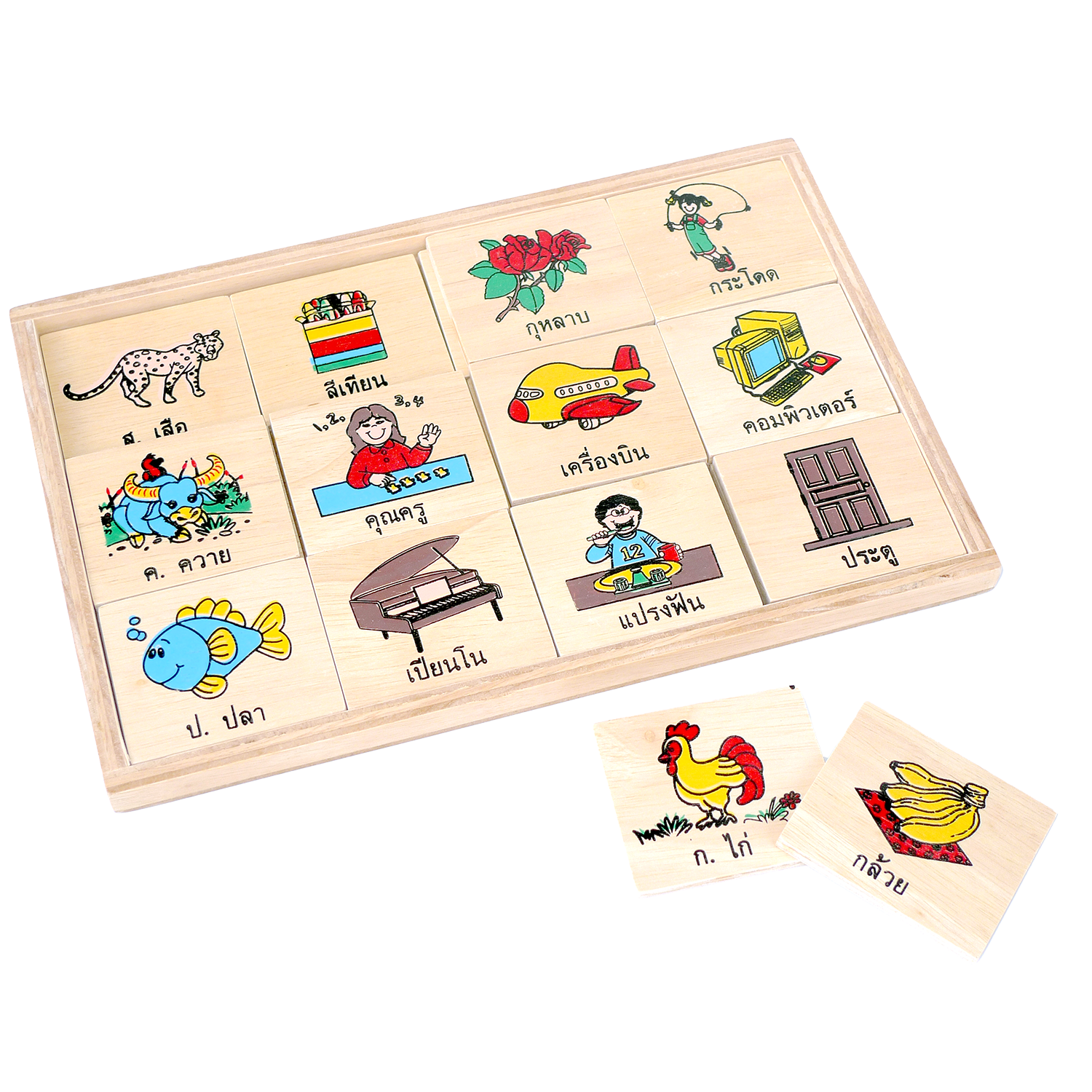 เกมจับคู่พยัญชนะต้น สอนอ่านคำในภาษาไทย , ของเล่นเสริมพัฒนาการ ,ของเล่นเสริมทักษะ