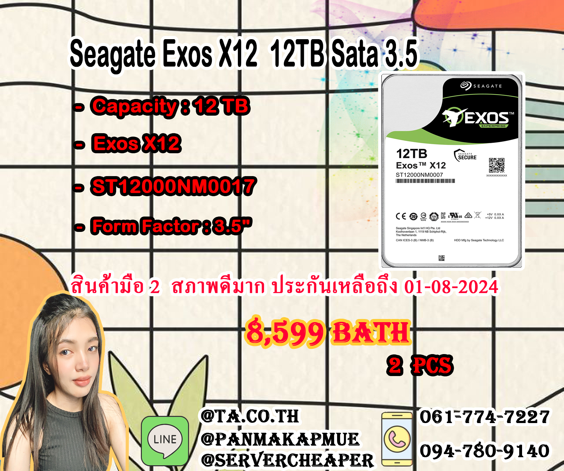 Seagate Exos X12 12 TB SED 512e SATA ST12000NM0017