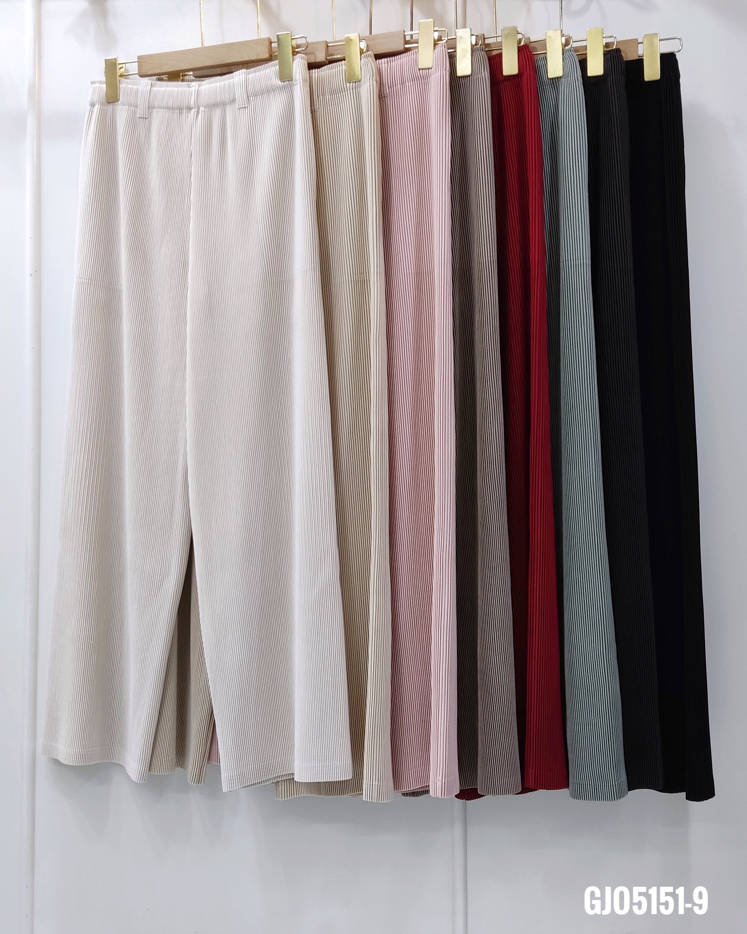 ยาว 37.5 นิ้ว 2MUAY รุ่น GJO5151-9 กางเกงพลีทคุณภาพ THICK STRAIGHT PLEAT PANT 9 สี FREE SIZE