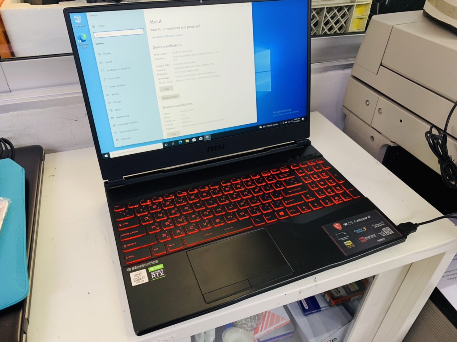 โน้ตบุ๊ค Notebook MSI GL65 Leopard 15.6 inch (1920x1080) Full HD พร้อมใช้งานมีประกัน