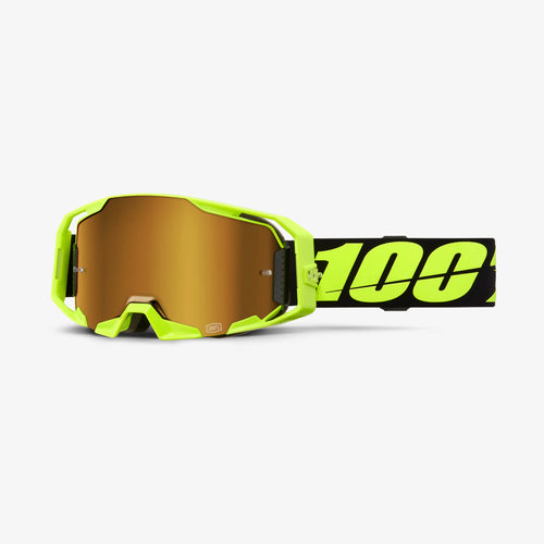 แว่น 100% ARmatic Goggle - Neon Yellow Mirror True Gold Lens