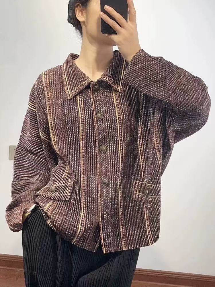 2MUAY รุ่น CX0498 เสื้ออัดพลีท THICK SHIRT DENIM PLEATED TOP 3 สี FREE SIZE