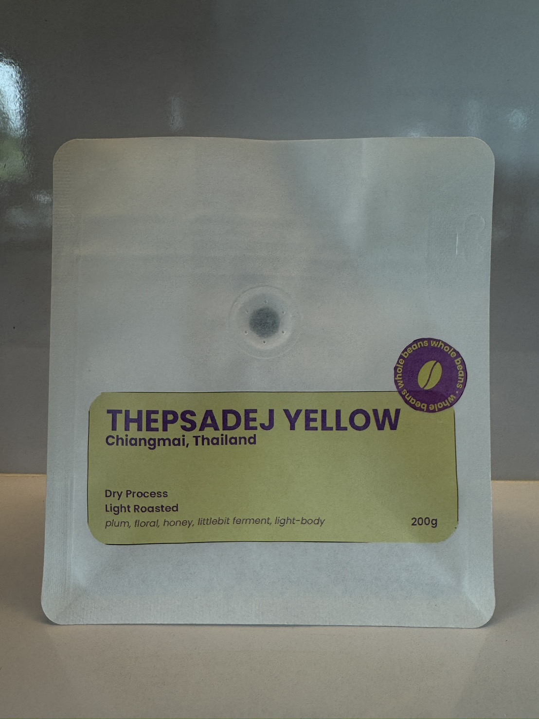 กาแฟคั่วเทพเสด็จ Yelow Dry Process Light Roast 200 กรัม