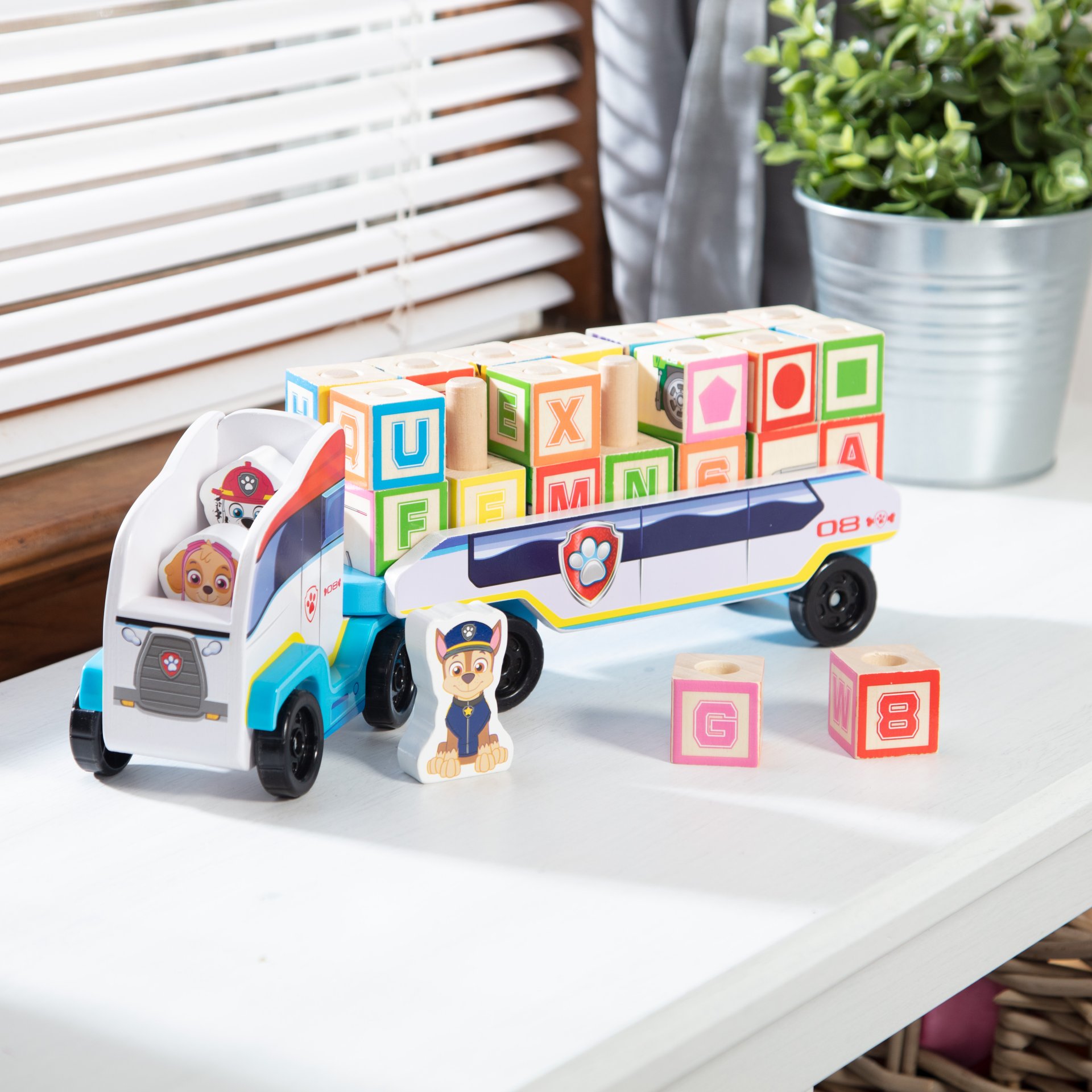 รถบรรทุกบล๊อกไม้ ABC 24 ชิ้น Melissa & Doug X PAW Patrol Wooden ABC Block Truck