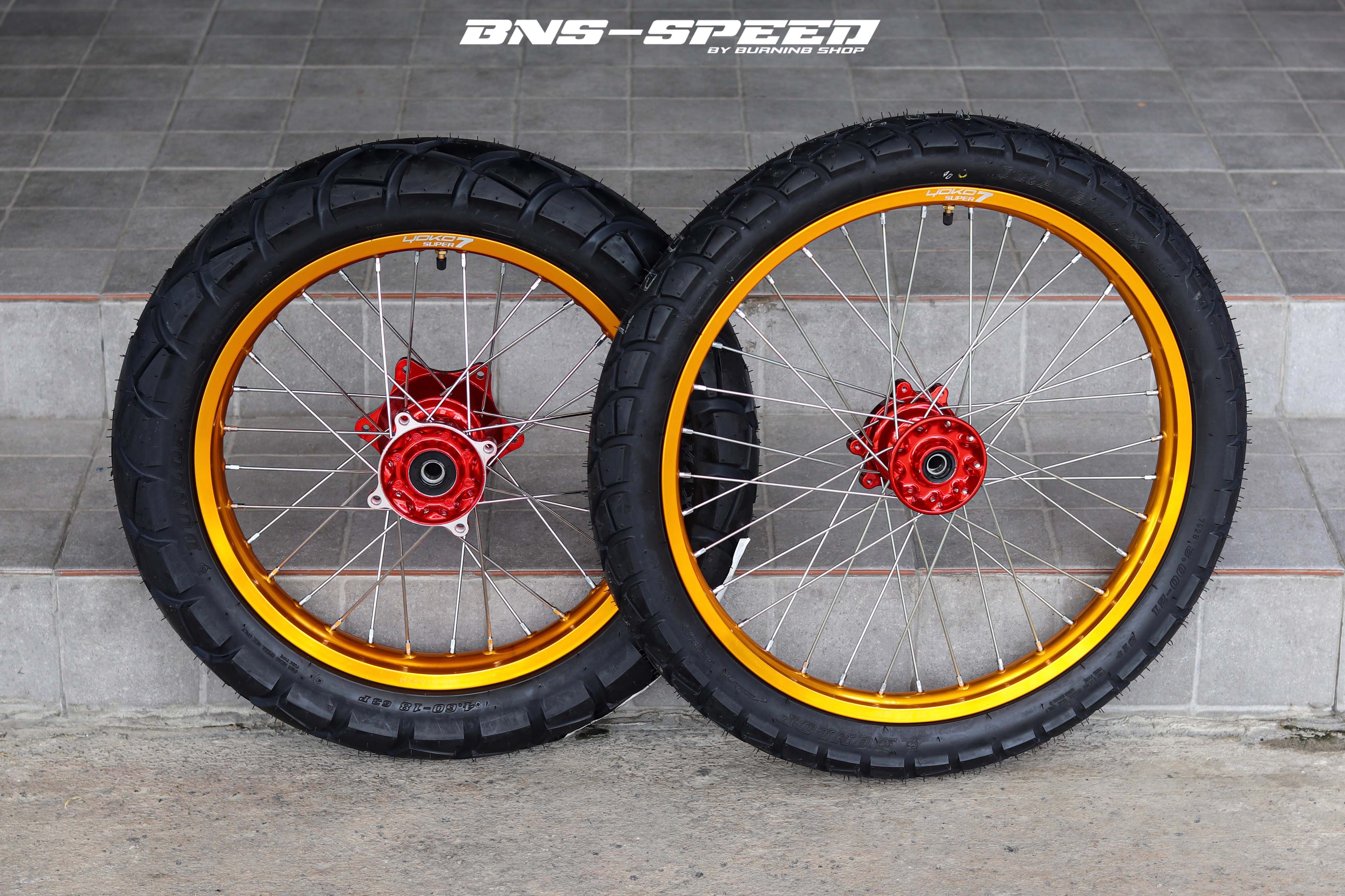 ชุดล้อวิบาก CRF250/300 21/18 พร้อมยาง Dunlop D604 กึ่งวิบาก