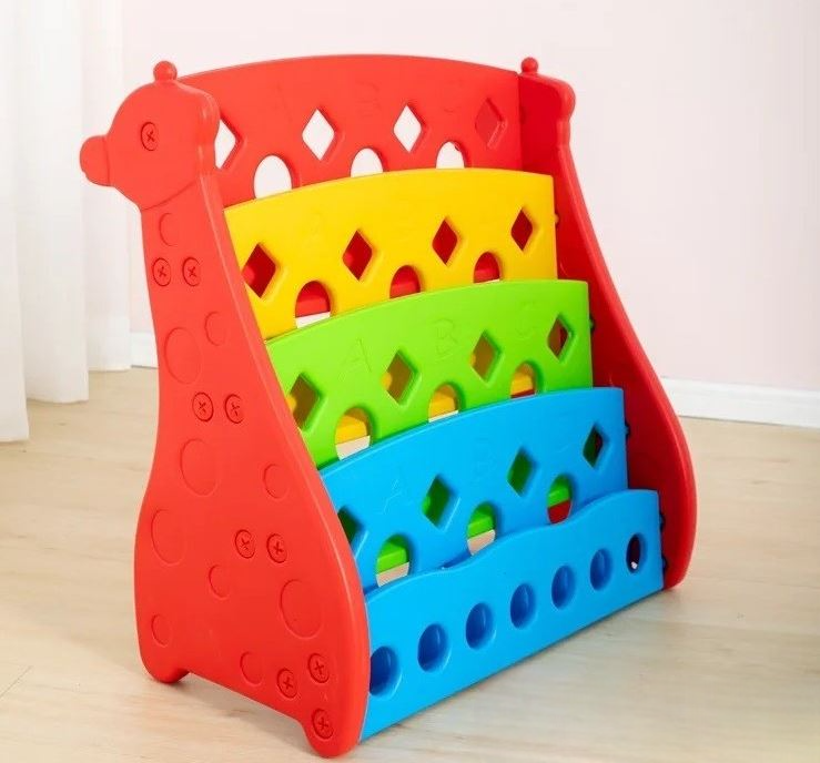 ชั้นวางหนังสือยีราฟ ,ชั้นวางพลาสติกหนา โชว์ปก ,เฟอร์นิเจอร์เด็ก,ชั้นวาง หนังสือเด็ก พร้อมส่ง